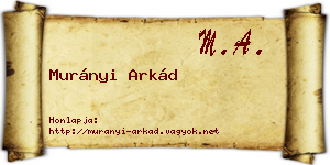 Murányi Arkád névjegykártya